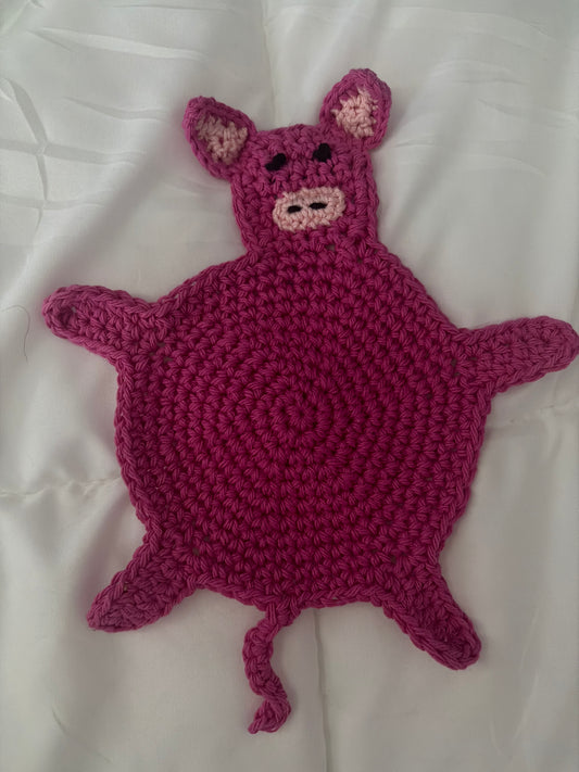 Pig mug rug