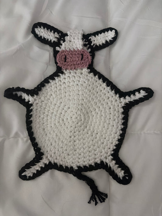 Cow mug rug