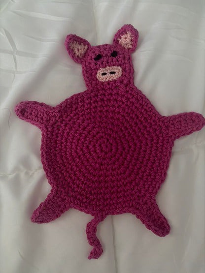 Pig mug rug