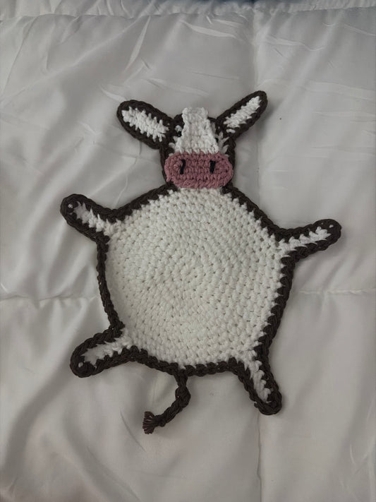 Cow mug rug