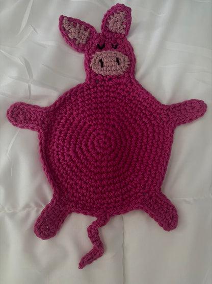 Pig mug rug